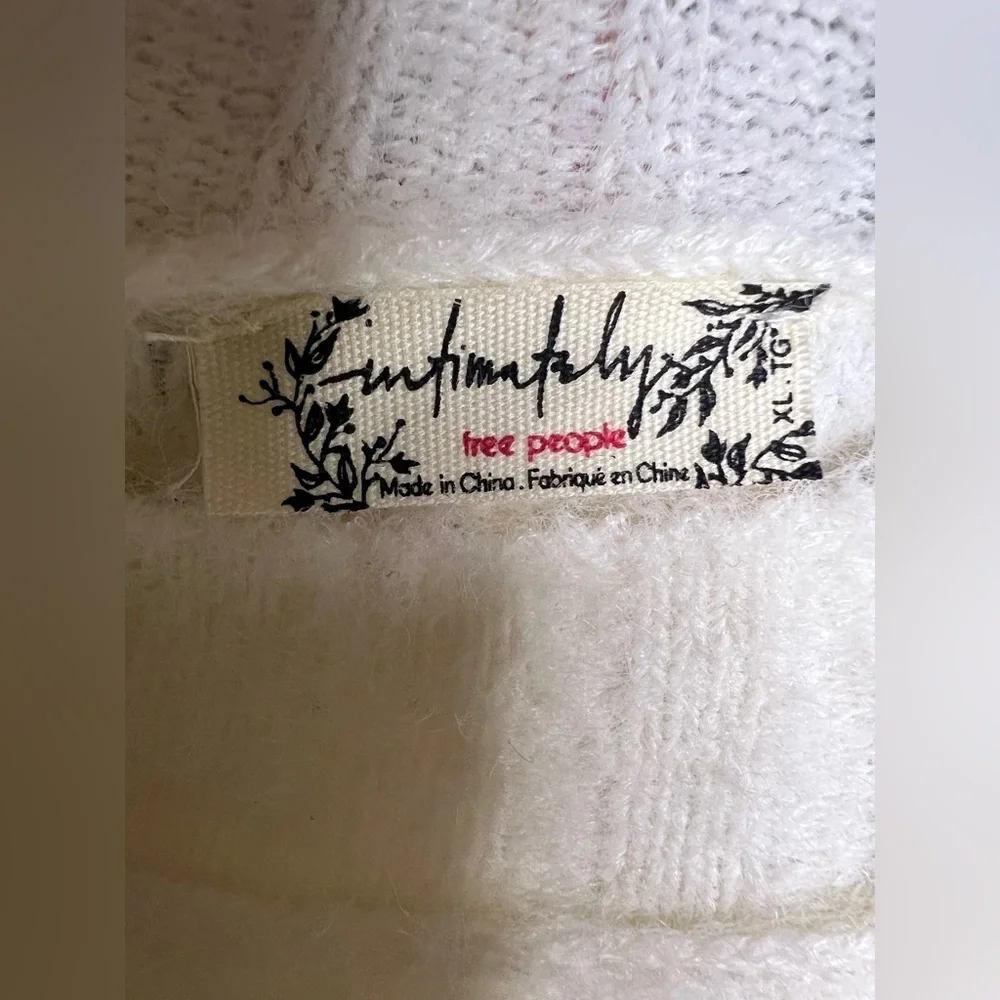 Free People Keep Me Warm Bodysuit Coconut Milk Ivory White Women's Size XL